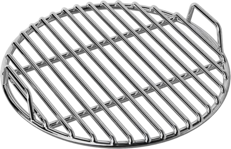 Grillrooster Rond Bakplaat Vervanging Buiten Koken Hittebestendig Handvat 30 cm Diameter Zilver