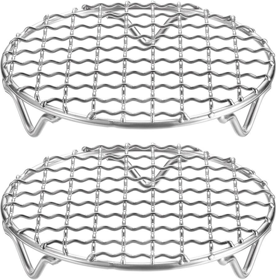 Grillrooster Rond Bakrek Koelrek Bakken en Grillen Roestvrij Staal 13cm Diameter Zilverkleurig
