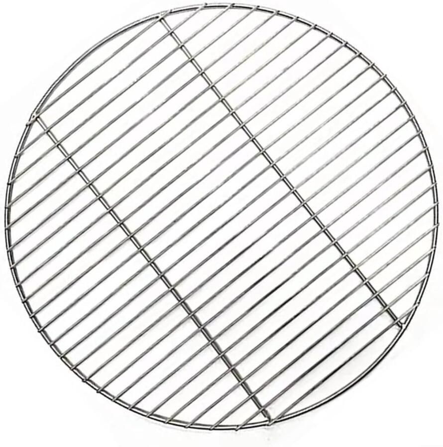 Grillrooster Rond Barbecue Hulpstuk Buiten Koken Efficiënte Warmteverdeling 40 cm Diameter Zilverkleurig