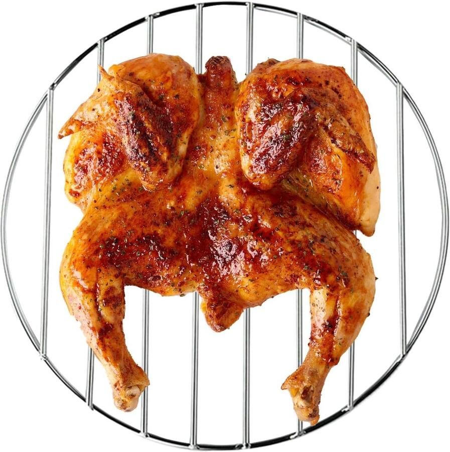 Grillrooster Rond Barbecue rooster Buiten koken Versterkt roestvrij staal 48 cm Zilver