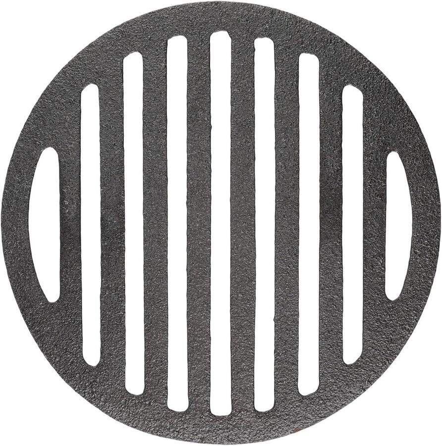 Grillrooster Rond BBQ Accessoire Vlees Braden Gietijzer Hittebestendig Maten Zwart