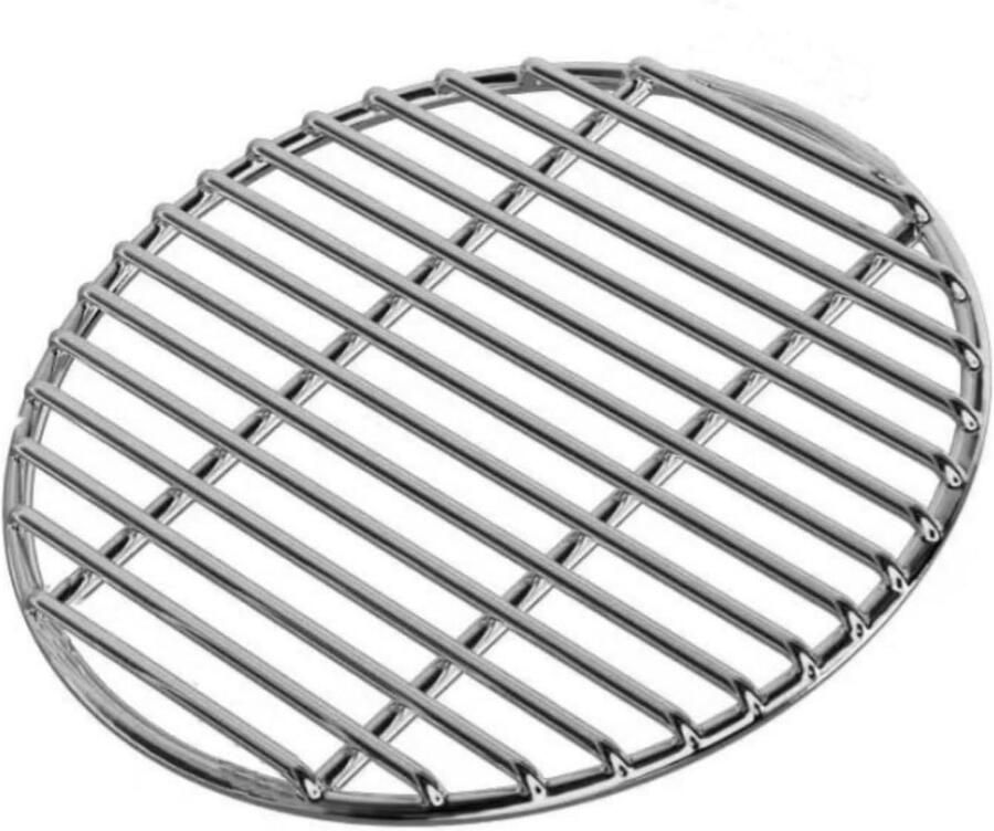 Grillrooster Rond BBQ Bakplaat Buiten Koken Duurzaam Roestvrij Staal 33 cm Diameter Zilverkleurig