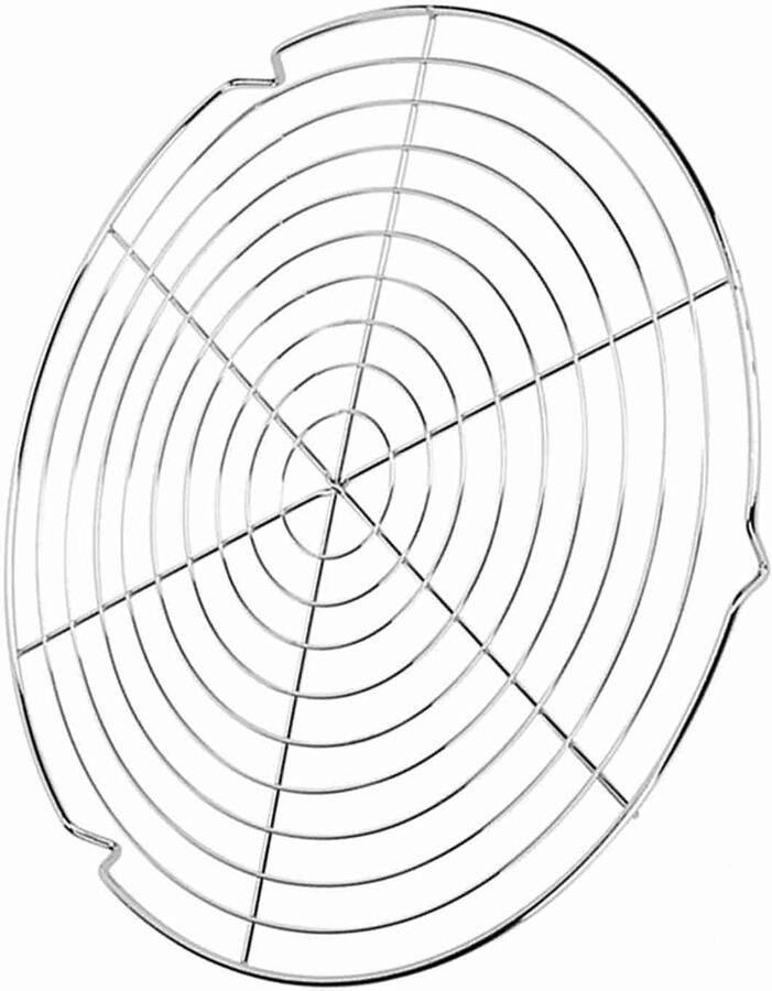 Grillrooster Rond BBQ Net Buiten Koken Boogvormig Ontwerp 32.5 cm Diameter Zilverkleurig