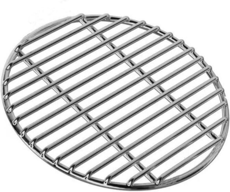 Grillrooster Rond BBQ rooster Buiten koken Gelijkmatige warmte 43 cm Zilver