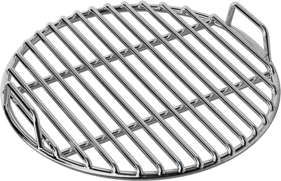 Grillrooster Rond BBQ Rooster Buiten Koken Hittebestendig Handvat 30 cm Zilver