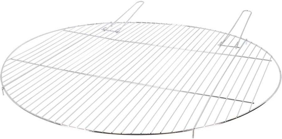 Grillrooster Rond BBQ rooster Buiten koken Stabiel met pinnen 82.5 cm Zilver