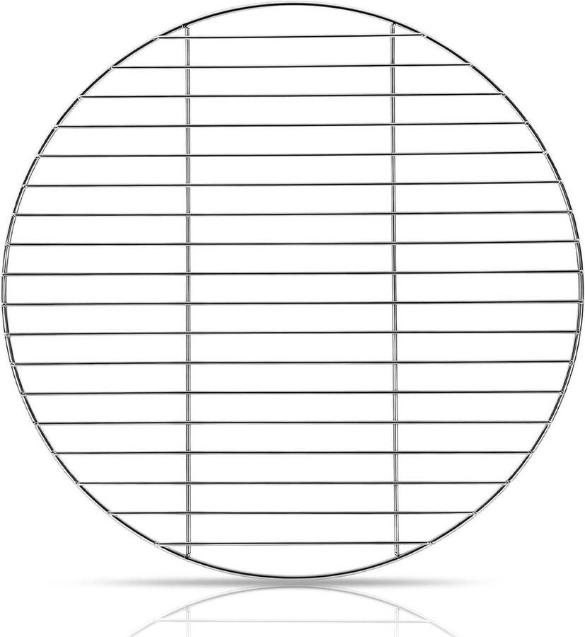 Grillrooster Rond BBQ Rooster Vervanging Barbecueën Buiten Voedselveilig 304 Staal 55 cm Diameter Zilver