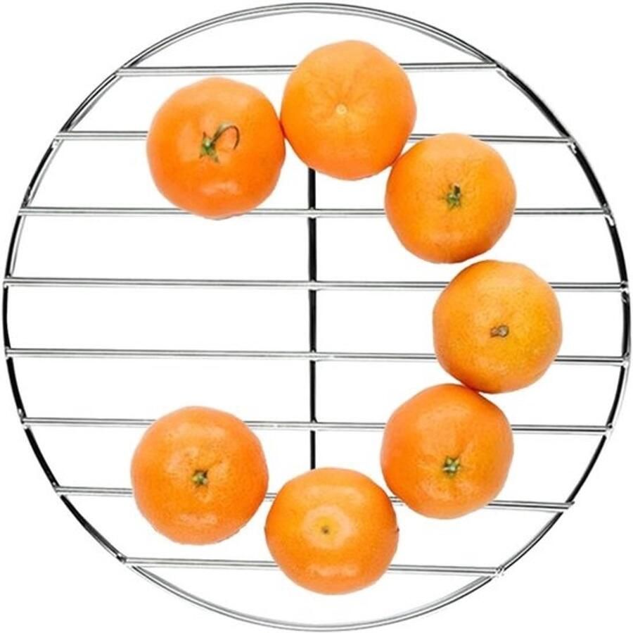 Grillrooster Rond Braadrooster RVS Outdoor Koken Hittegeoptimaliseerde Structuur 30 cm Zilver