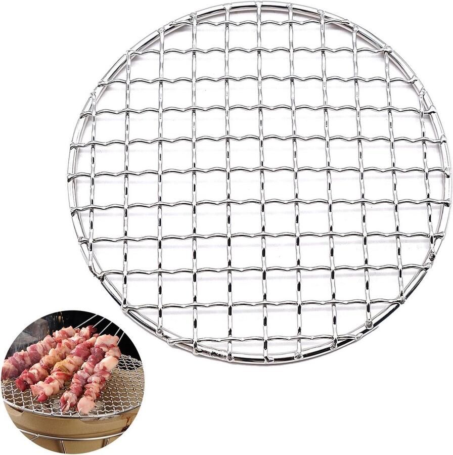 Grillrooster Rond Grillnet Bakrek Barbecue Grillen Roestvrij Staal 15 cm Diameter Zilver
