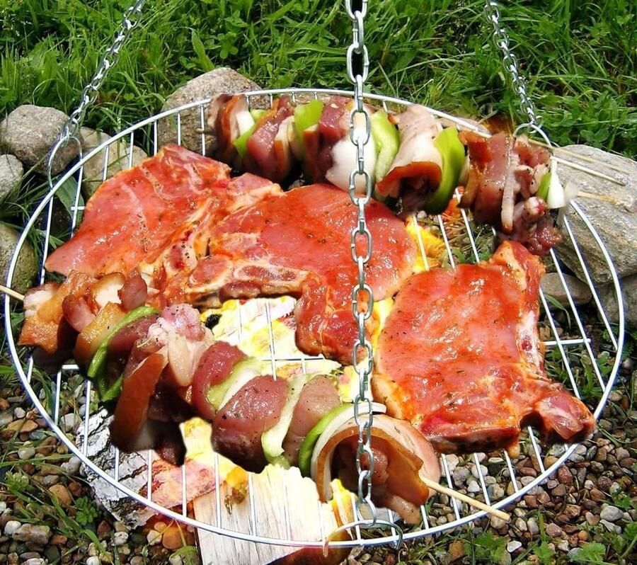 Grillrooster Rond Reserve rooster Buiten koken Professioneel verwerkt 60 cm Zwart