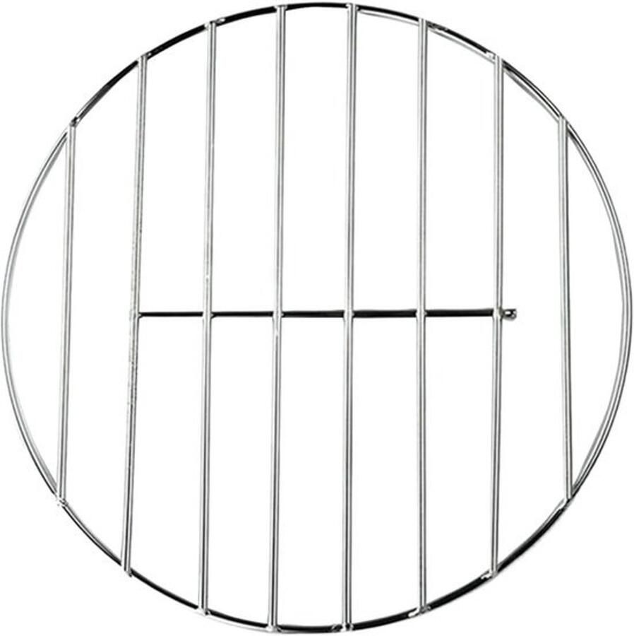 Grillrooster Rond RVS Plaat Buiten Koken Hittebestendig Ontwerp 30 cm Diameter Zilverkleurig