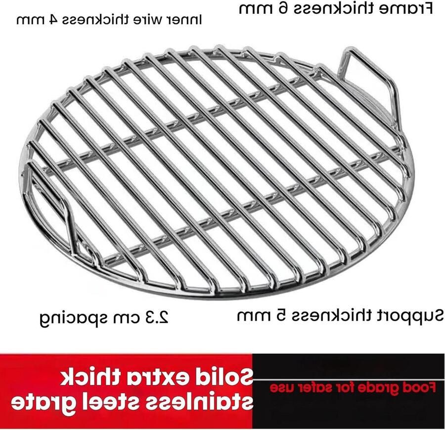 Grillrooster RVS Bakplaat Camping Buiten Koken Gelijkmatige Verwarming 30-40 cm Zilver