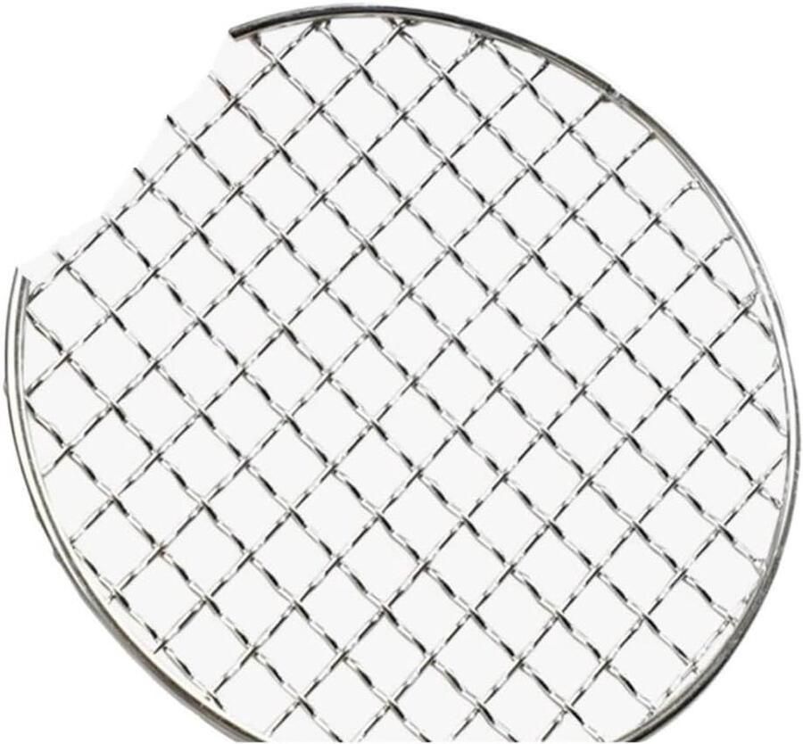 Grillrooster RVS Barbecue Net Vlees en groenten grillen Voorkomt vallen van voedsel 30 cm diameter Zilver