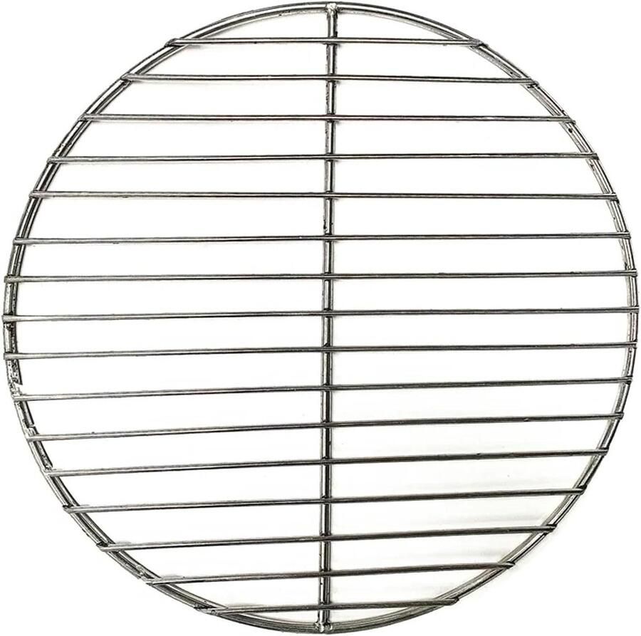 Grillrooster RVS Barbecue Net Buiten Koken Non-stick Oppervlak 32cm Diameter Zilver