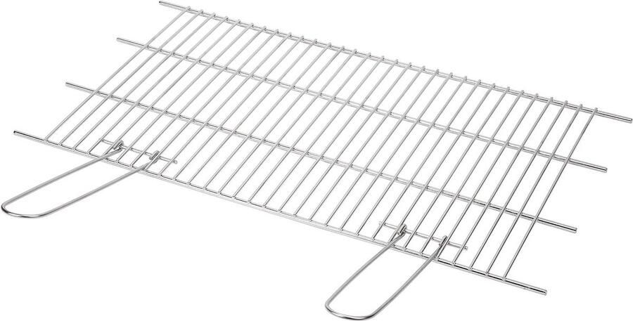 Grillrooster RVS Barbecue rooster BBQ Gereedschap Verstelbaar formaat 62x40 cm Zilver