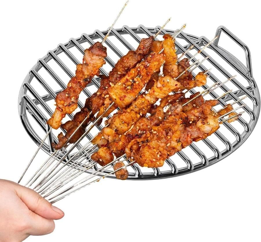 Grillrooster RVS Barbecue rooster Gelijkmatig Grillen Hittebestendig Anti-aanbak 36 x 36 x 4 cm Zilver