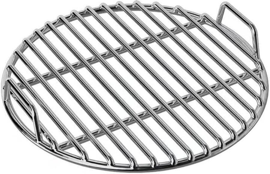 Grillrooster RVS Barbecue rooster Kampvuurrooster Buiten koken Extra dik staal 38 cm Zilver