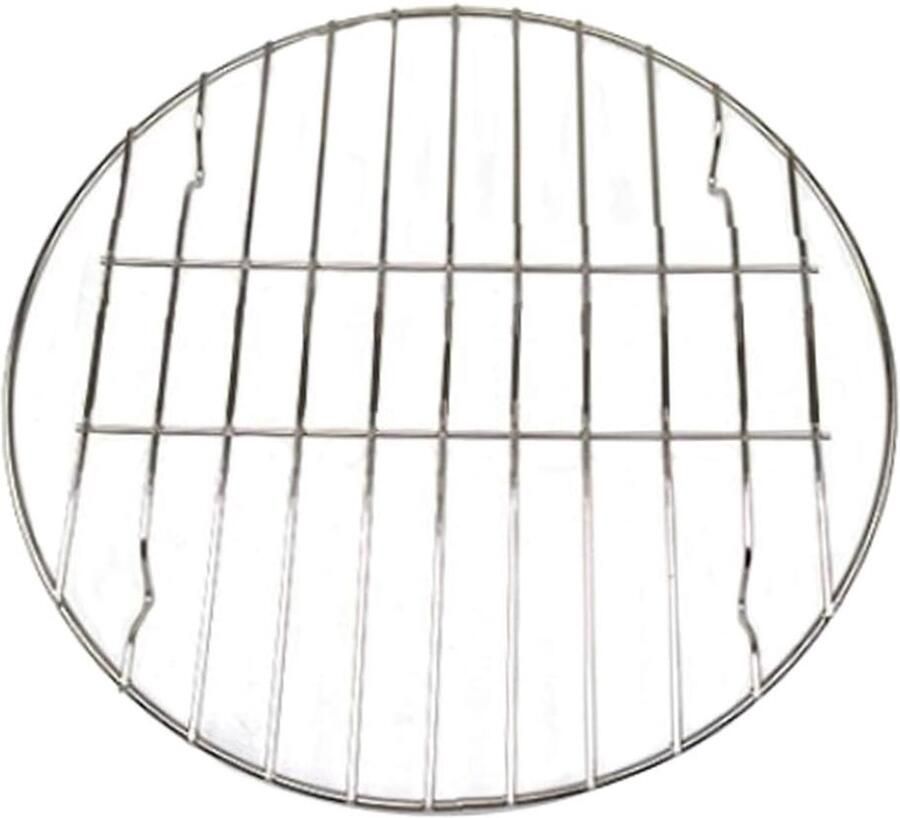 Grillrooster RVS BBQ Mesh Buiten Koken Stevige Kookplatform 28cm Diameter Zilverkleurig