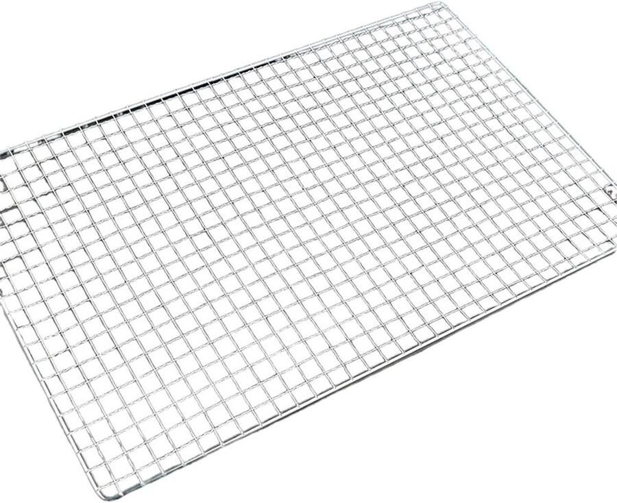 Grillrooster RVS BBQ rooster Buiten koken Gelijkmatige warmte 50 x 38 cm Zilver