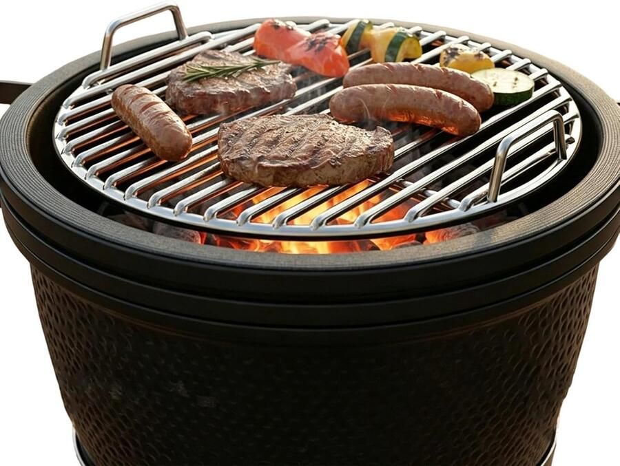 Grillrooster RVS Rond rooster Buiten koken Gelijkmatige warmte Ø 35 40 45 cm Meerkleurig