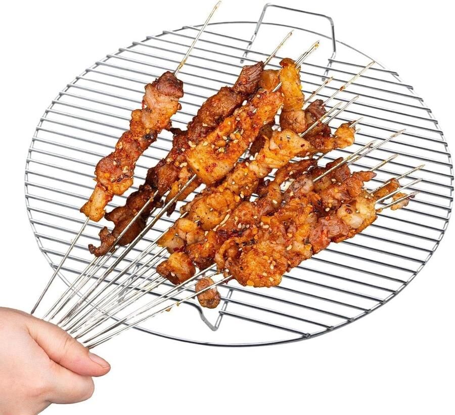 Grillrooster RVS rooster BBQ roosteren Stapelbaar 44.5 cm Zilver
