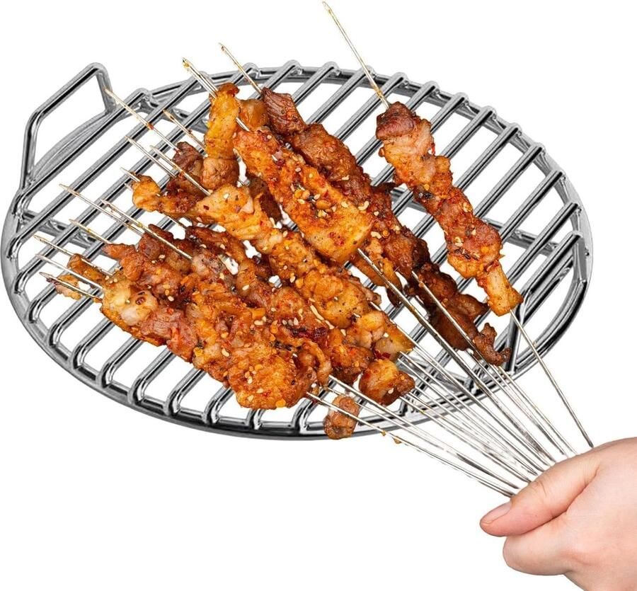 Grillrooster BBQ rek Buiten koken Hittebestendig anti-aanbak 36 x 36 x 4 cm Zilverkleurig