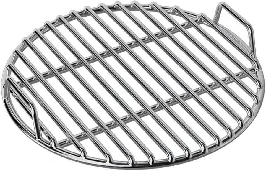 Grillrooster RVS Vervangingsrooster Ronde Rooster Buiten Koken Extra Dik Roestvrij Staal 33 cm Zilver