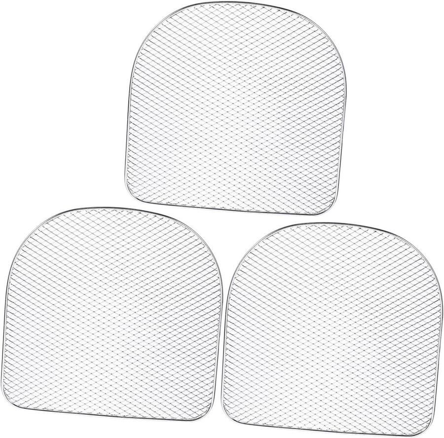 Grillrooster Set Oven Accessoires Voedsel Drogen RVS Materiaal 3 Stuks 26cm Zilver