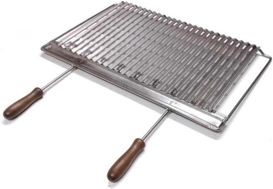 Grillrooster Staal BBQ Rooster Perfect Grillen Vet Opvang Goot 76 x 40 cm Zilverkleurig