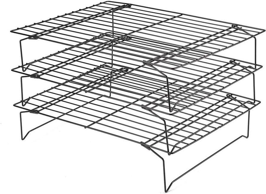 Grillrooster Staal Koelrek Bak Bakken En Grillen Roestvrij En Veilig 34x24x6 cm Zilver