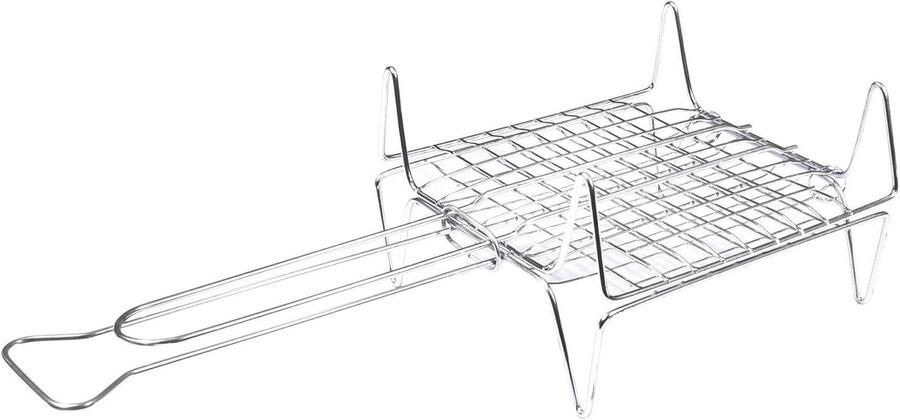 Grillrooster Staal Schelpgrill Rooster Vlees en Vis Grillen Met Poten 22 x 22 cm Zilver