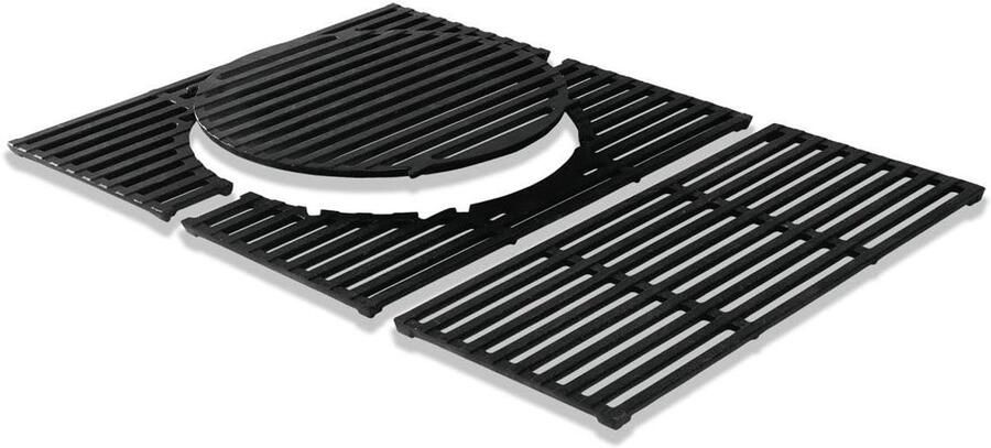 Grillrooster Systeem Modulair Kookrooster Veelzijdig Grillen Uitneembaar Middenstuk 3-delig Zwart