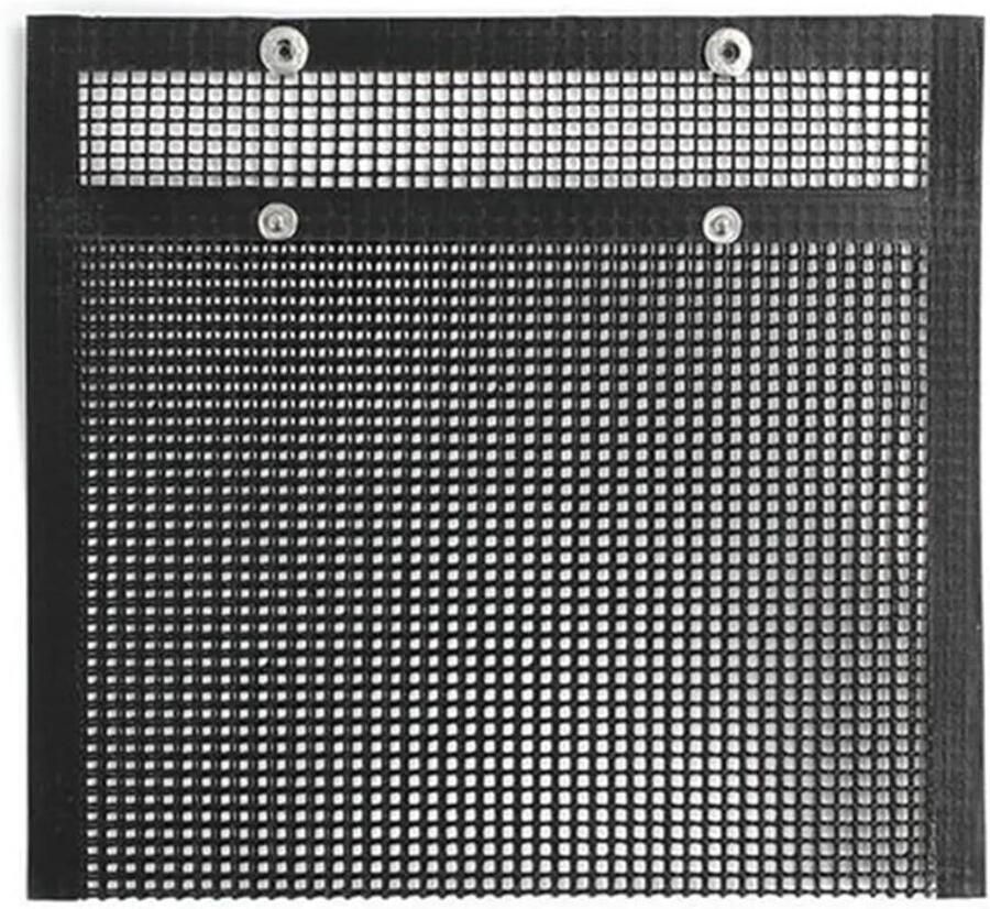 Grillrooster Tas BBQ Mesh Buiten Koken Herbruikbaar Antiaanbak 27x22cm Zwart
