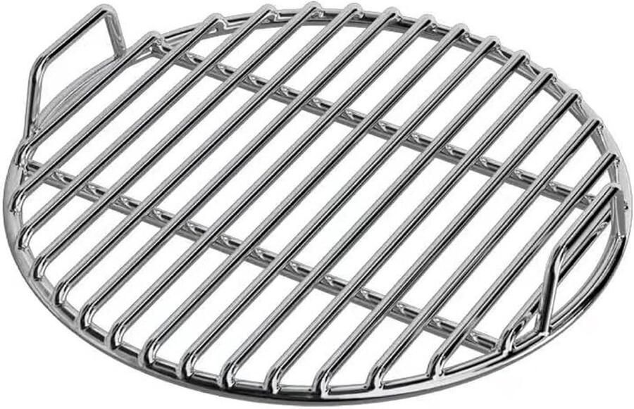 Grillrooster Vervanging Kookrooster RVS Buiten Koken Met Handvat 33cm Diameter Zilver
