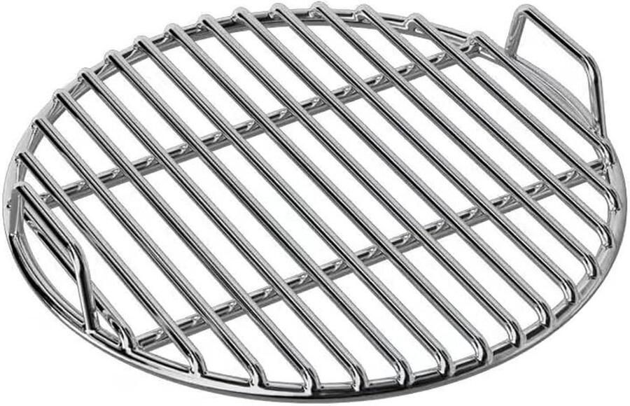 Grillrooster Vervanging Rond Rooster Buiten Koken Extra Dik Staal 33cm Diameter Zilverkleurig