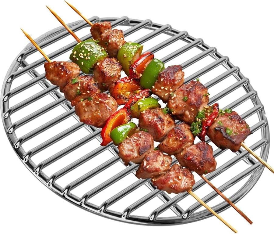 Grillrooster Vervanging Rond Rooster Buiten Koken Hittebestendig Staal 33 cm Zilver