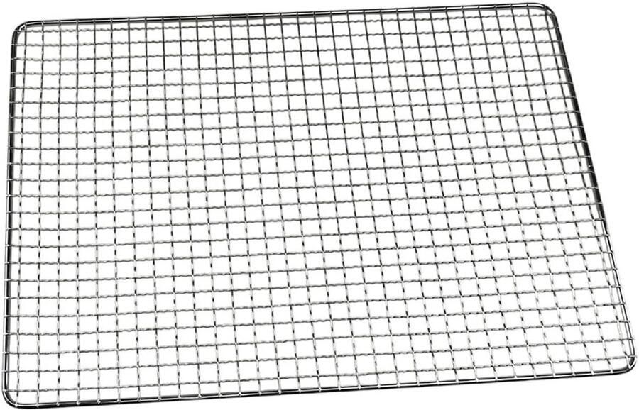 Grillrooster Vierkant Barbecue Rek Buiten Koken Gegalvaniseerd Ijzer 45 x 30 cm Zilverwit