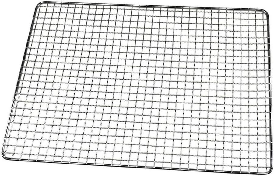 Grillrooster Vierkant Barbecue rek Buiten Koken Gegalvaniseerd ijzer 50 x 38 cm Zilver