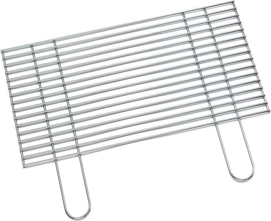 Grillrooster vierkant BBQ rooster Gecontroleerd grillen Verchroomd staal 58 x 30 cm Zilverkleurig