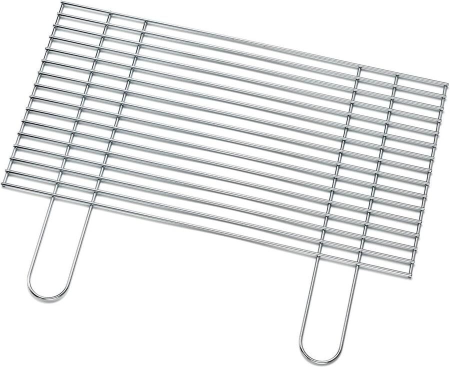 Grillrooster vierkant BBQ rooster Gecontroleerd grillen Verchroomd staal 58 x 30 cm Zilverkleurig