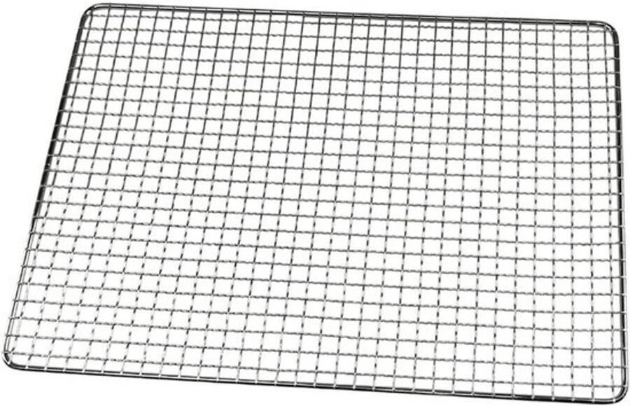 Grillrooster Vierkant BBQ Rooster Vlees Groenten Grillen Robuuste Constructie 45 x 30 cm Zilverwit
