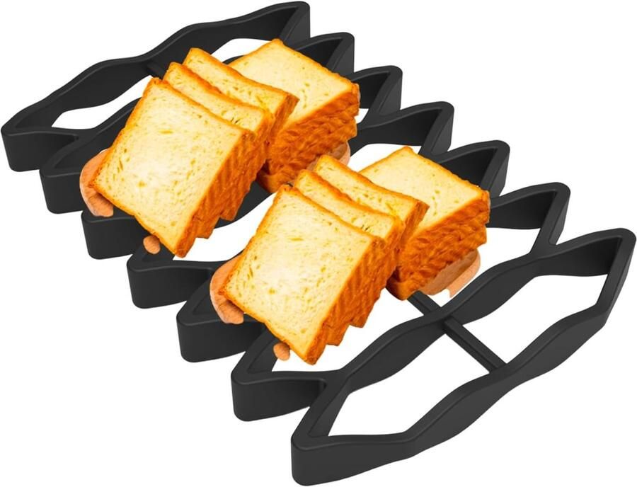Grillrooster Vlees Bakrek Oven Gelijkmatig Bakken Antiaanbaklaag 23 x 15 cm Zwart