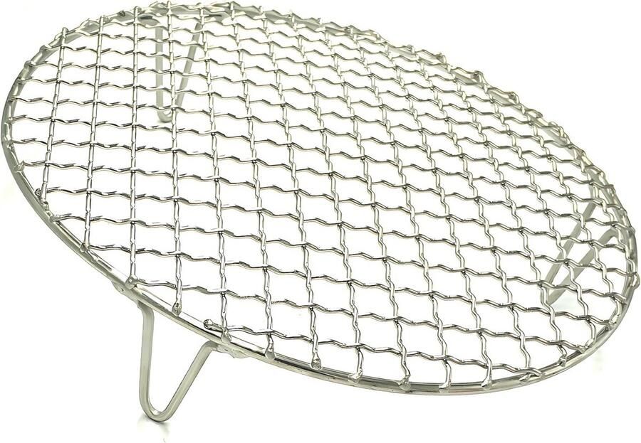 Grillrooster voor koken en afkoelen RVS met 5 cm hoge poten 19 cm diameter