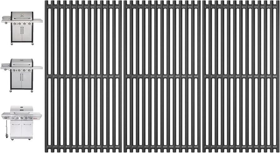 Grillroosters Gietijzer Barbecue Roosters Barbecueën Buiten Heavy-duty Mat Gietijzer 17 x 9 1 2 per stuk Zwart