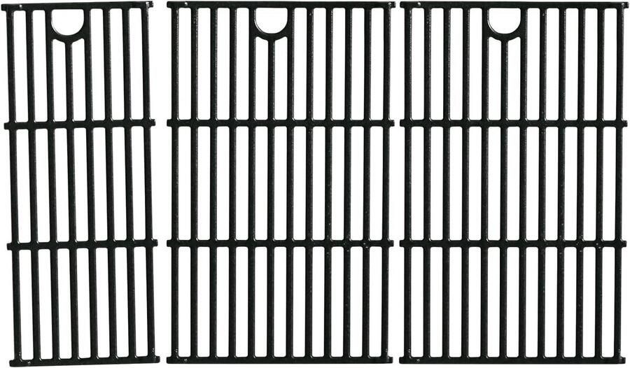 Grillroosters Gietijzer Reserveonderdelen Barbecue Buiten Koken Anti-aanbaklaag 3 Stuks 17 Inch Zwart