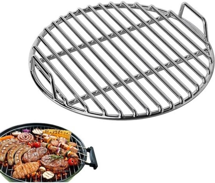 Grillrooster Rond Barbecue Net Buiten Koken Gelijkmatige Warmte 45 cm Zilver