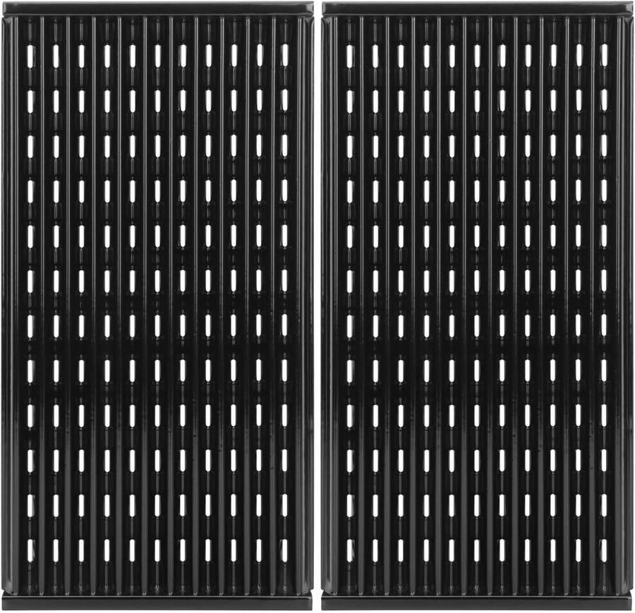 Grillroosters Kookroosters Uitlaatplaten Barbecueën Gestempeld Porselein 2 stuks Zwart