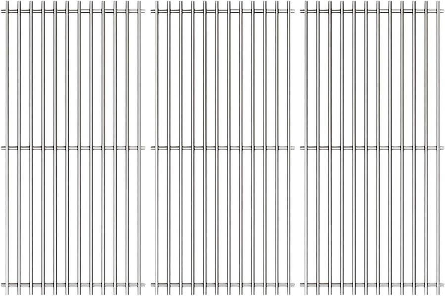 Grillroosters RVS BBQ Platen Buiten Koken Extra Dikke Staven 3 Stuks 43x24cm Zilverkleurig