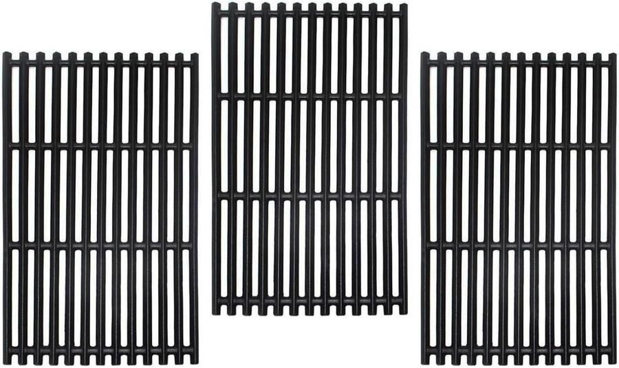 Grillroosters Set Barbecue Platen Buiten Koken Mat Emaille Gietijzer 3 Stuks 17x9.5 Inch Donker Grijs