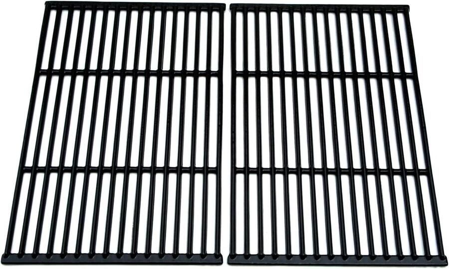 Grillroosters Set Vervangende Platen Barbecue Onderhoud Gietijzer met Coating 48x32 cm Zwart